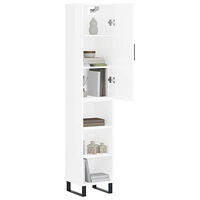 vidaXL Högskåp vit högglans 34,5x34x180 cm konstruerat trä