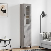 vidaXL Högskåp grå sonoma 34,5x34x180 cm konstruerat trä