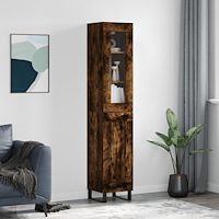 vidaXL Högskåp rökfärgad ek 34,5x34x180 cm konstruerat trä
