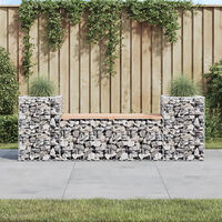 vidaXL Trädgårdsbänk gabiondesign 183x41x60,5 cm massivt douglasträ