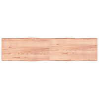 vidaXL Bordsskiva ljusbrun 200x50x(2-6) cm massivt trä levande kant
