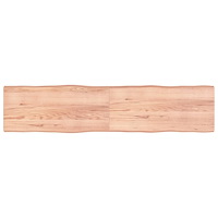 vidaXL Bordsskiva ljusbrun 220x50x(2-6) cm massivt trä levande kant