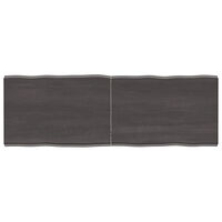 vidaXL Bordsskiva mörkbrun 120x40x(2-4) cm massivt trä levande kant