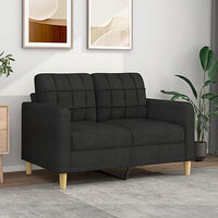 vidaXL 2-sitssoffa ljusgrå Svart 120 cm tyg