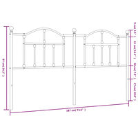 vidaXL Huvudgavel metall vit 180 cm