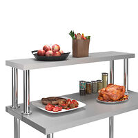 vidaXL Överhylla för arbetsbord 120x30x35 cm rostfritt stål
