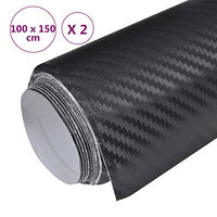 vidaXL Bilfoliering 2 st 3D svart 100x150 cm