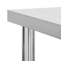 vidaXL Arbetsbord med hjul 80x30x85 cm rostfritt stål