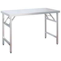 vidaXL Arbetsbord med överhylla 120x60x115 cm rostfritt stål