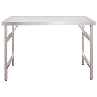 vidaXL Arbetsbord med överhylla 120x60x115 cm rostfritt stål