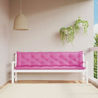 vidaXL Bänkdynor 2 st rosa 200x50x7 cm tyg