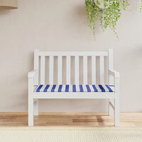 vidaXL Bänkdyna blå&vit randig 120x50x4 cm oxfordtyg