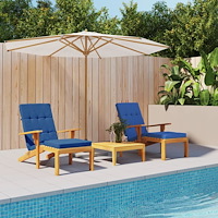 vidaXL Stolsdynor för däckstolar 2 st kungsblå oxfordtyg