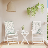 vidaXL Stolsdynor för stolar med hög rygg 2 st bladmönster tyg