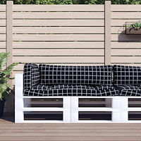 vidaXL Dynor till pallsoffa 3 st svart rutmönster Oxford-tyg