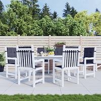 vidaXL Stolsdynor för stolar med låg rygg 6 st svartrutig tyg