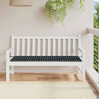 vidaXL Bänkdyna för trädgården svartrutig 150x50x4 cm oxfordtyg