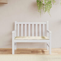 vidaXL Bänkdyna för trädgården gräddvit 120x50x3 cm oxfordtyg