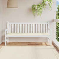 vidaXL Bänkdyna för trädgården gräddvit 180x50x3 cm oxfordtyg