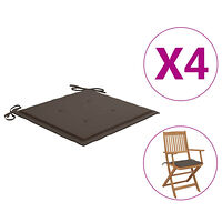 vidaXL Stolsdynor 4 st taupe 40x40x4 cm oxfordtyg