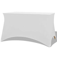 vidaXL Bordsöverdrag stretch 2 st vit 243x76x74 cm