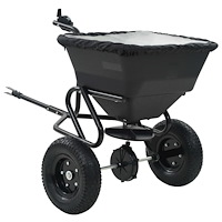 vidaXL Saltspridare manuell PVC och stål 125x74x79 cm 45 L