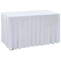 vidaXL Bordsöverdrag 2 st stretch golvlångt vit 120x60,5x74 cm