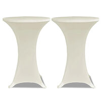 vidaXL Duk till ståbord Ø80 Stretch Creme 2-pack