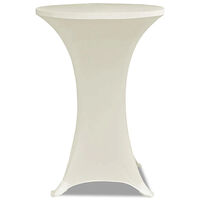 vidaXL Duk till ståbord Ø80 Stretch Creme 2-pack