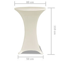 vidaXL Duk till ståbord Ø80 Stretch Creme 2-pack