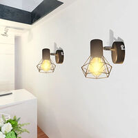 vidaXL Taklampa industri-design spotlights 2 st LED-glödlampor svart