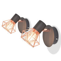 vidaXL Vägglampor 2 st med 2 LED-filamentlampor 8 W