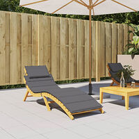 vidaXL Solsängsdyna antracit 186x58x4 cm oxfordtyg