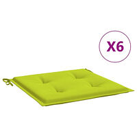 vidaXL Stolsdynor 6 st ljusgrön 50x50x3 cm oxfordtyg