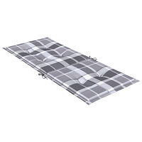 vidaXL Stolsdynor 2 st grårutig 120x50x3 cm tyg
