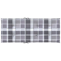 vidaXL Stolsdynor 2 st grårutig 120x50x3 cm tyg