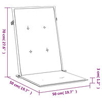 vidaXL Stolsdynor 2 st grårutig 120x50x3 cm tyg