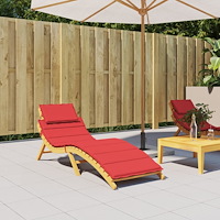 vidaXL Solsängsdyna röd 186x58x4 cm oxfordtyg