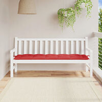 vidaXL Bänkdyna för trädgården röd 180x50x7 cm oxfordtyg