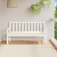 vidaXL Bänkdyna för trädgården gräddvit 150x50x7 cm oxfordtyg