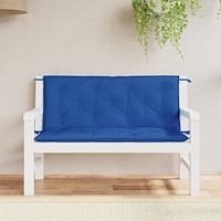 vidaXL Bänkdyna för trädgården blå 120x(50+50)x7 cm oxfordtyg