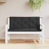 vidaXL Bänkdyna för trädgården svart 120x(50+50)x7 cm oxfordtyg