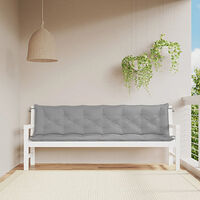 vidaXL Bänkdyna för trädgården grå 200x(50+50)x7 cm oxfordtyg