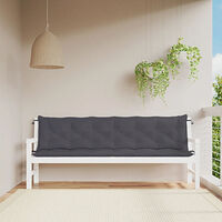 vidaXL Bänkdyna för trädgården antracit 200x(50+50)x7 cm oxfordtyg