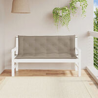 vidaXL Bänkdyna för trädgården taupe 150x(50+50)x7 cm oxfordtyg
