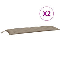 vidaXL Bänkdyna för trädgården taupe 150x(50+50)x7 cm oxfordtyg