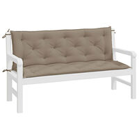 vidaXL Bänkdyna för trädgården taupe 150x(50+50)x7 cm oxfordtyg