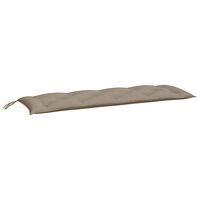 vidaXL Bänkdyna för trädgården taupe 150x(50+50)x7 cm oxfordtyg