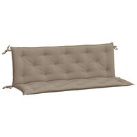 vidaXL Bänkdyna för trädgården taupe 150x(50+50)x7 cm oxfordtyg
