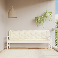 vidaXL Bänkdyna för trädgården gräddvit 200x(50+50)x7 cm oxfordtyg
